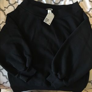 H&M Black Off the Shoulder Sweatshirt